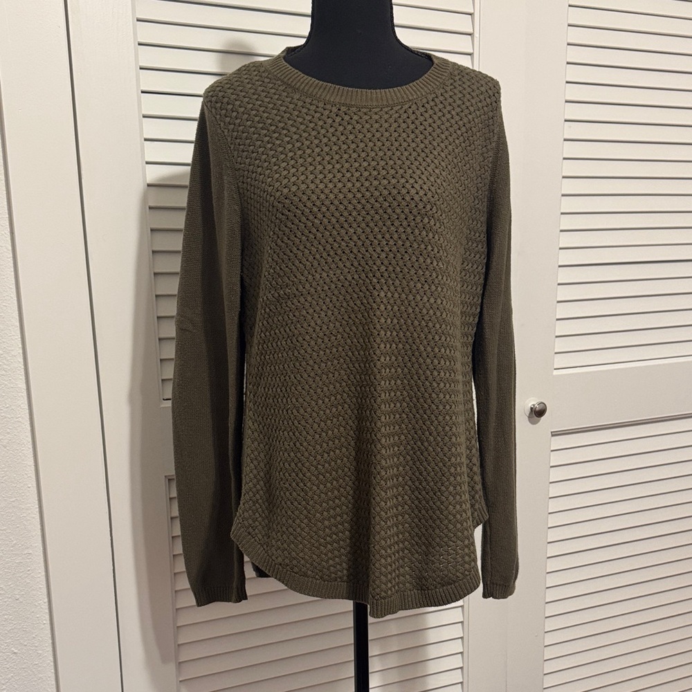 Olive Green Women's Crew Neck Sweater